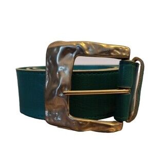 Women's 18 Belt 9953 Green Dress Casual Gold Buckle 41 in